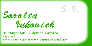 sarolta vukovich business card